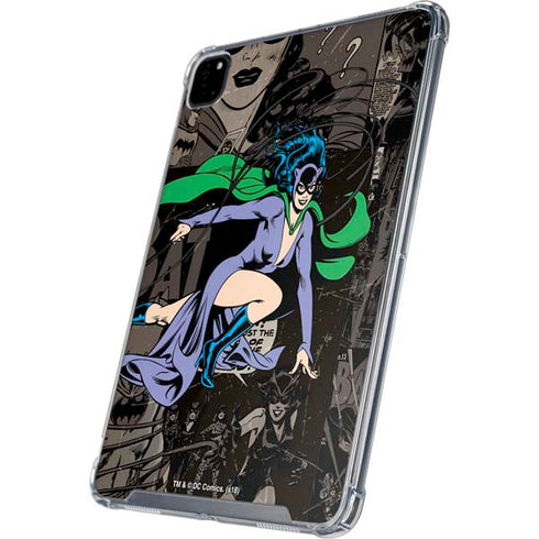 DC Comics Catwoman Vintage Action Pose Pattern iPad Pro 12.9in (2020) Clear Case